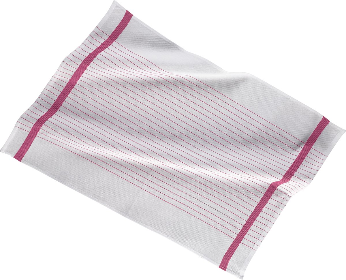 Zic-Zac Keukenhanddoek 50x70cm set3 stripe white center rosegold