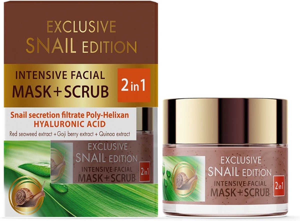 Goedkoopste Natuurlijke gezicht scrub en masker met snail extract - slakken slijm - verjongt 50ml