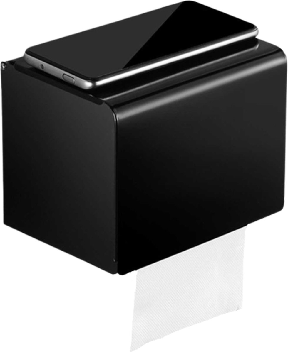 Homeson wc rolhouder WC rolhouder zwart Toiletrolhouder Toiletrol