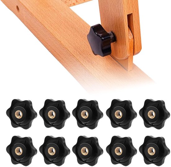 Grip Nut M8 - Pack of 10 - Buiten Diameter 38 mm - M8 Klemmoer - Binnen Draad - Koper Kern voor Machines en Installaties - Meubels - Fitness Apparaten