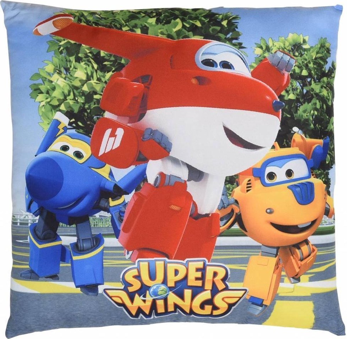 Super Wings 3 hero's - Sierkussen - 40 x 40 cm - Multi