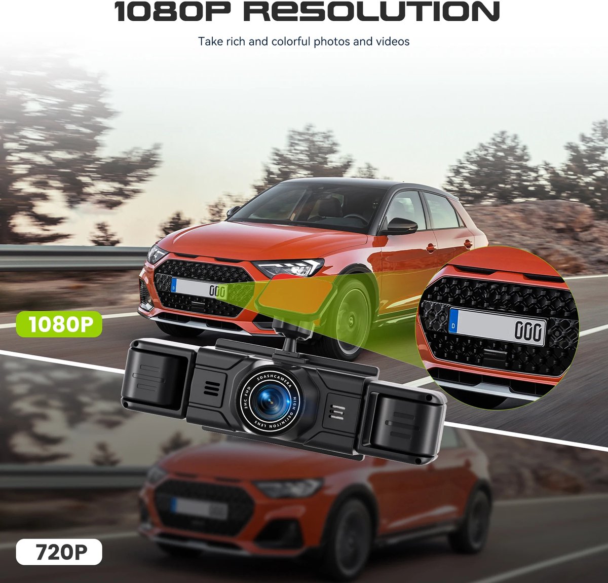 CYRO - Dashcam - Dashcam voor Auto - Dashcam voor auto Voor en Achter - Nachtzicht - Bewegingsdetectie - Parking Monitor - Zwart – foto 8