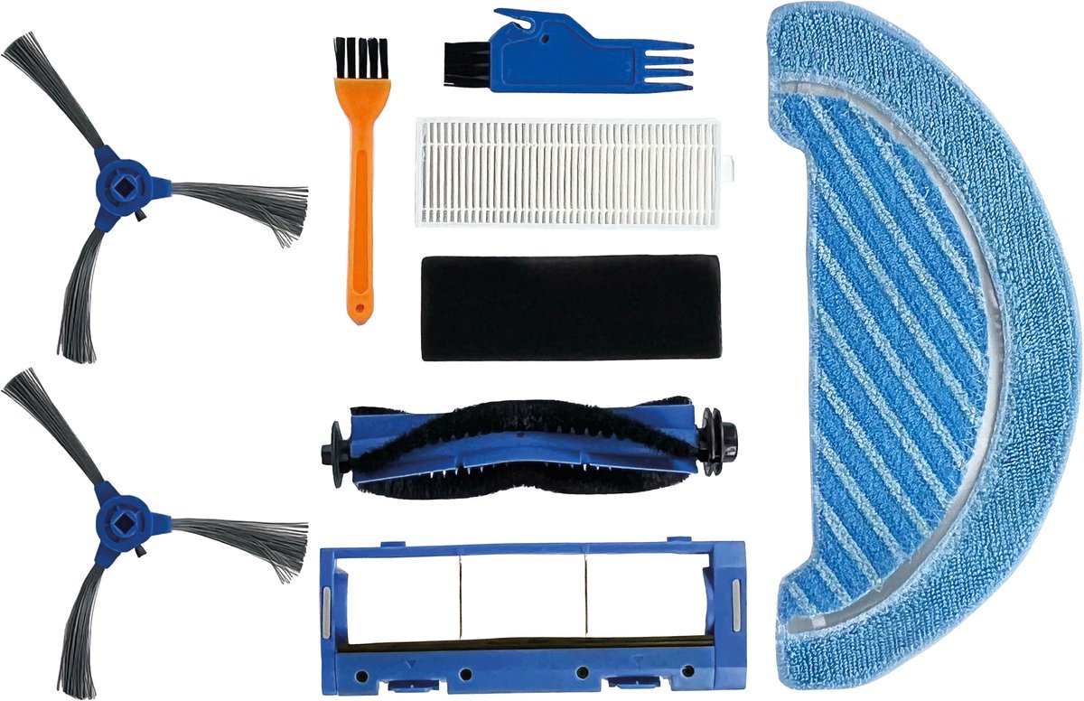 PARTS4® Robotstofzuiger vervangingsset geschikt voor Cecotec Conga 1090 serie | 9-delige set met middenborstel, zijborstel (2 x), HEPA filter, schuimfilter, borstel, borstelbescherming & kam