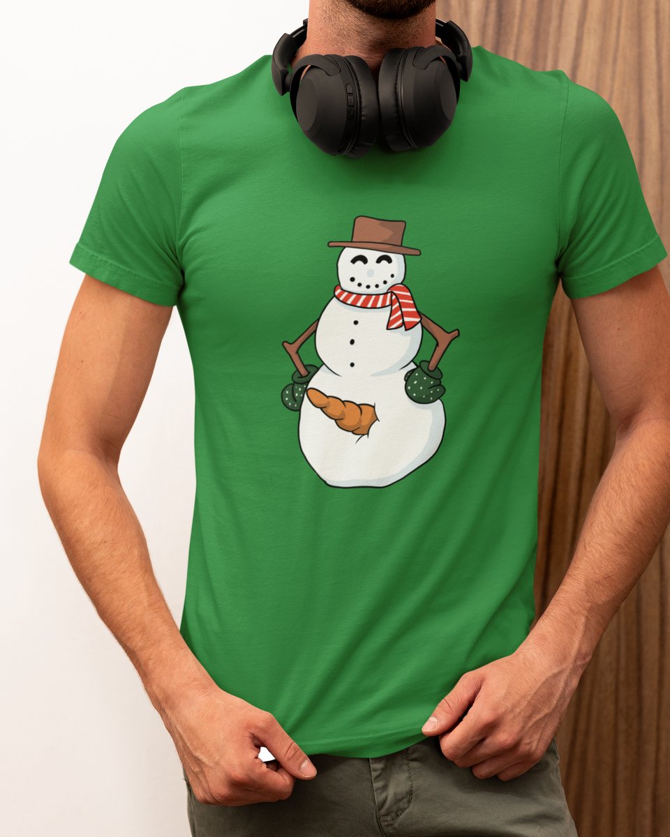 Funny Snowman Kerst - Kerst T-shirt Groen - Grappig T-shirt - Maat S - Kerst Cadeau Mannen - Limited Edition
