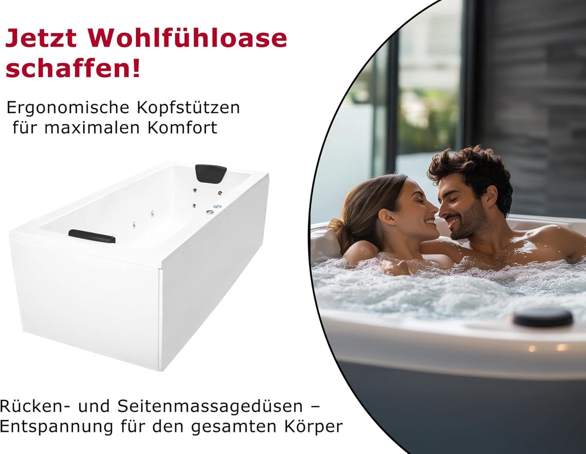 Luxe Duobad Hydrotherapie Whirlpool 170 x 75 x 62 cm - - Luxe - €900,00