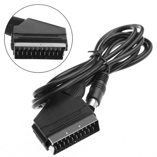 Sega Saturn RGB SCART Kabel 1.8m – 10-Pin AV Videokabel – Hoge Kwaliteit Retro Gaming Kabel