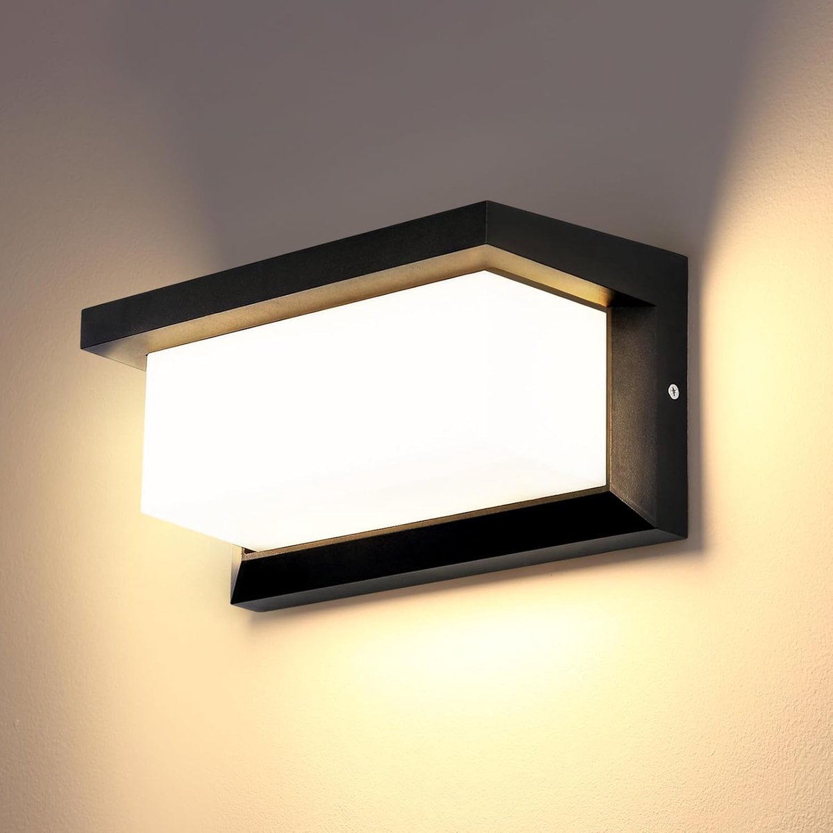 Ynkkvre - Wandlamp - Buitenlamp - Tuinverlichting - Led Bulkhead - Buitenwandlamp - 18W 1800 Lumen - IP66 Waterdicht - Zwart Aluminium
