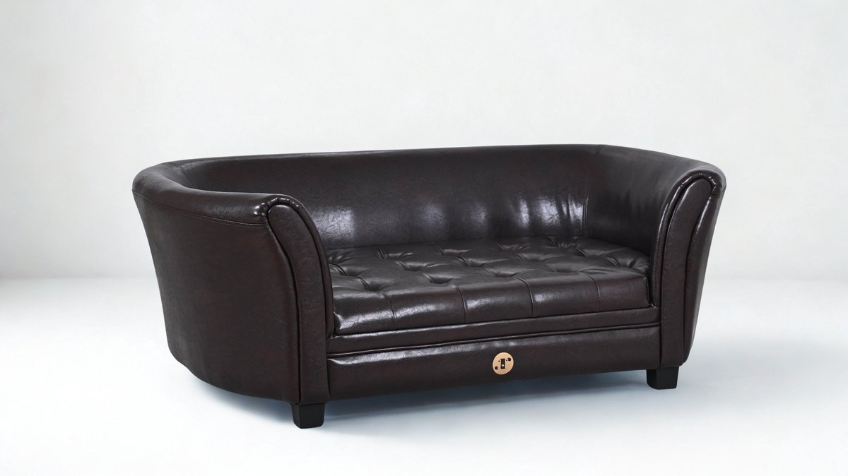 Luxe Hondensofa - WEALTH L - Bruin - Eco-lederen Hondenbank - Luxe Hondenmand