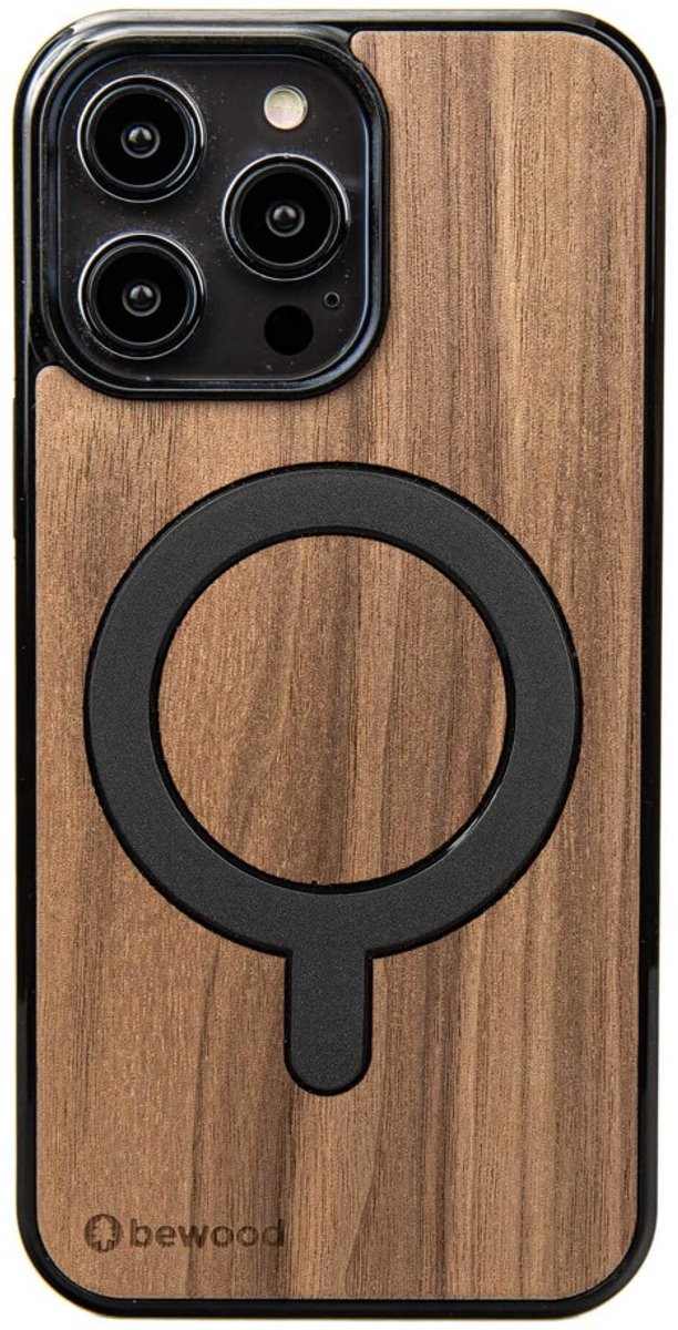 Bewood – Houten hoes – voor iPhone 15 Pro Max – Amerikaanse walnoot – Met MagSafe