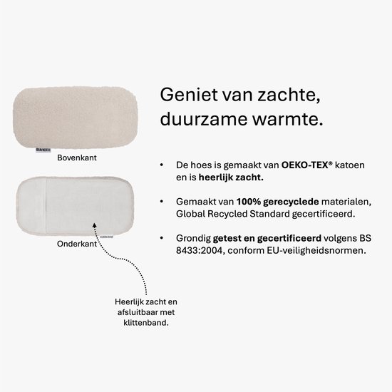 Ølav North Warmtekussen voor baby's - Babykruik met geschenkverpakking - OEKO-TEX® - Pittenzak met teddy hoes - Alpine White — afbeelding 3