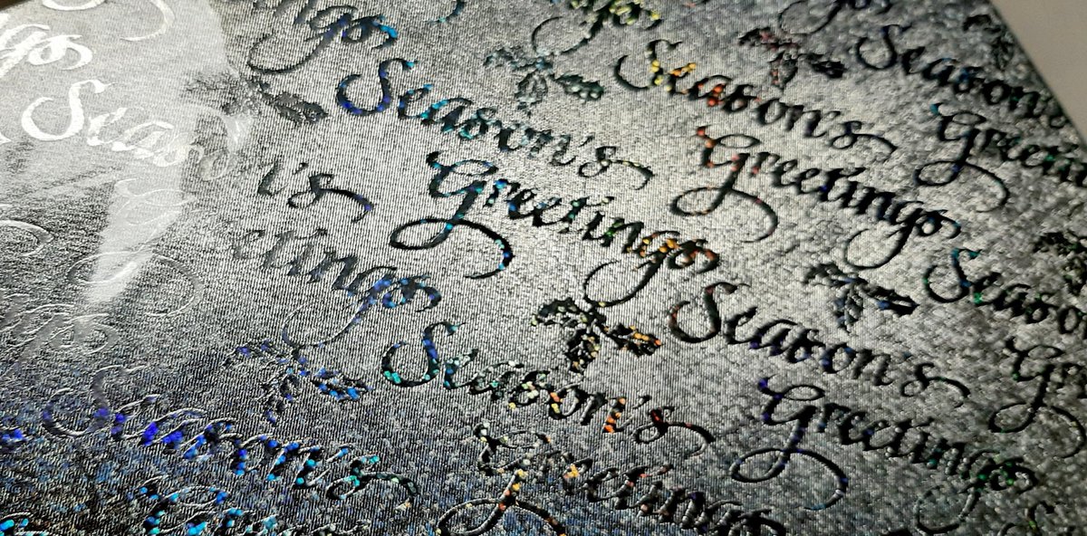 Holografisch metallic zilver seasons greetings - kerst hobby papier - 5 vel A4 - glitter knutselpapier - tekst feestdagen - kaarten maken