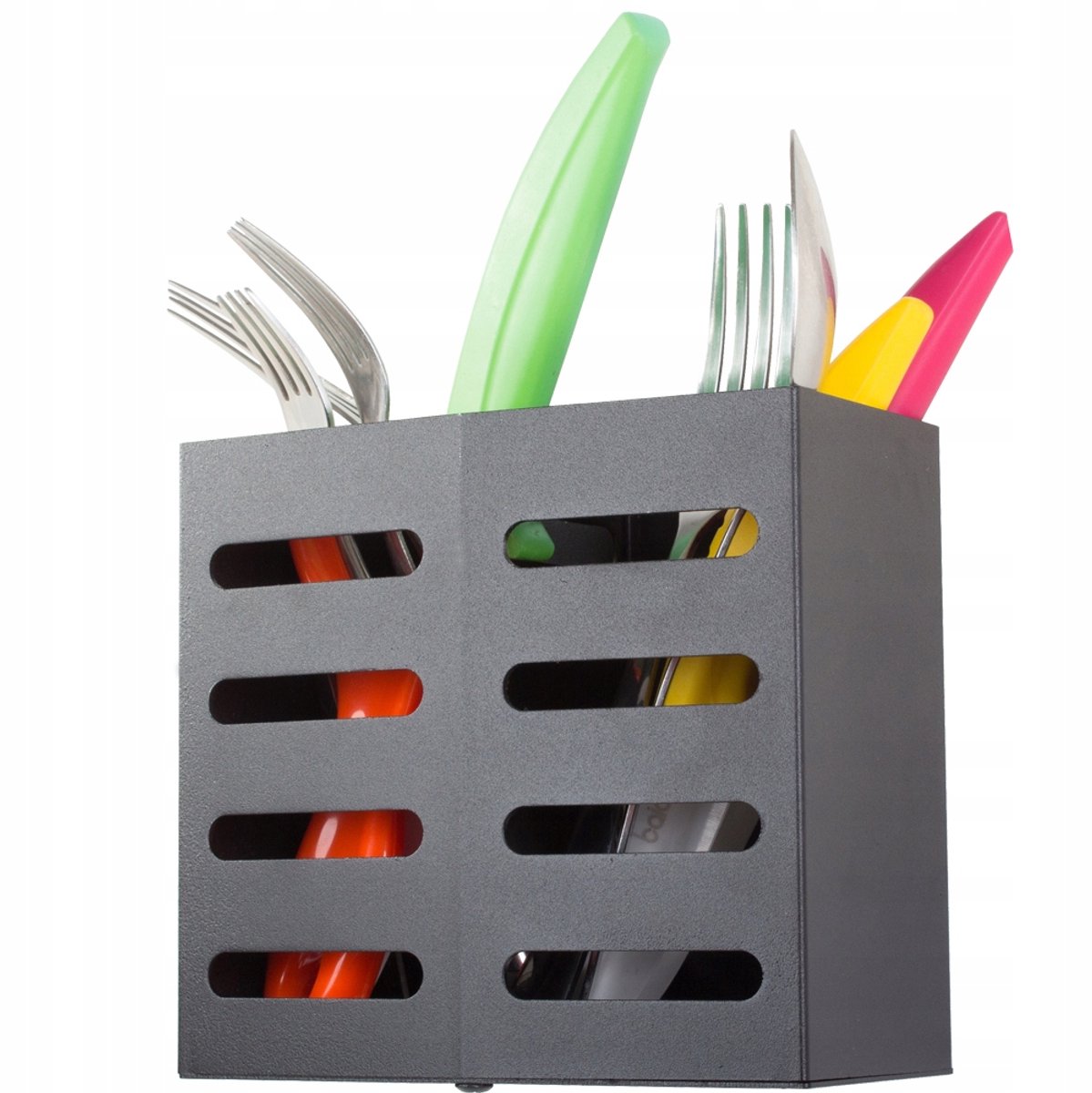 Wand organizer opbergrek voor bestek, aluminium mat