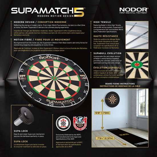 Nodor Supamatch 5 - Professioneel Dartbord - Darts van Nodor — afbeelding 4