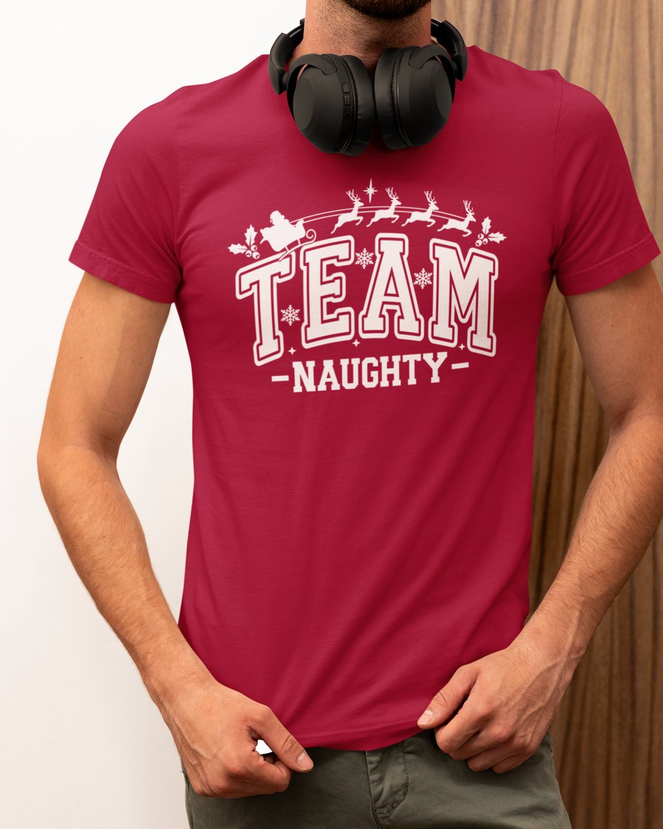 Team Naughty Kerst - Kerst T-shirt Rood - Grappig T-shirt - Maat XL - Kerst Cadeau Mannen - Limited Edition