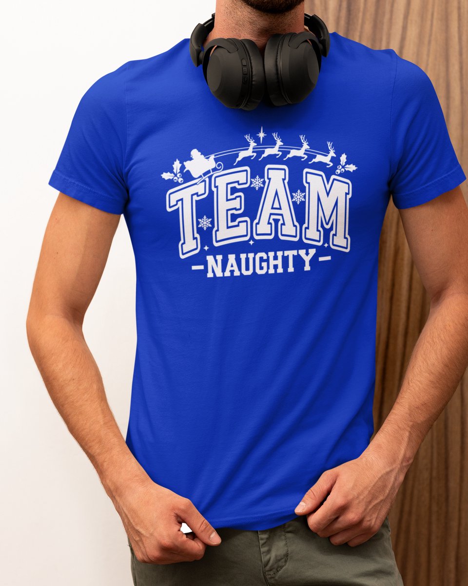 Team Naughty Kerst - Kerst T-shirt Blauw - Grappig T-shirt - Maat XXL - Kerst Cadeau Mannen - Limited Edition