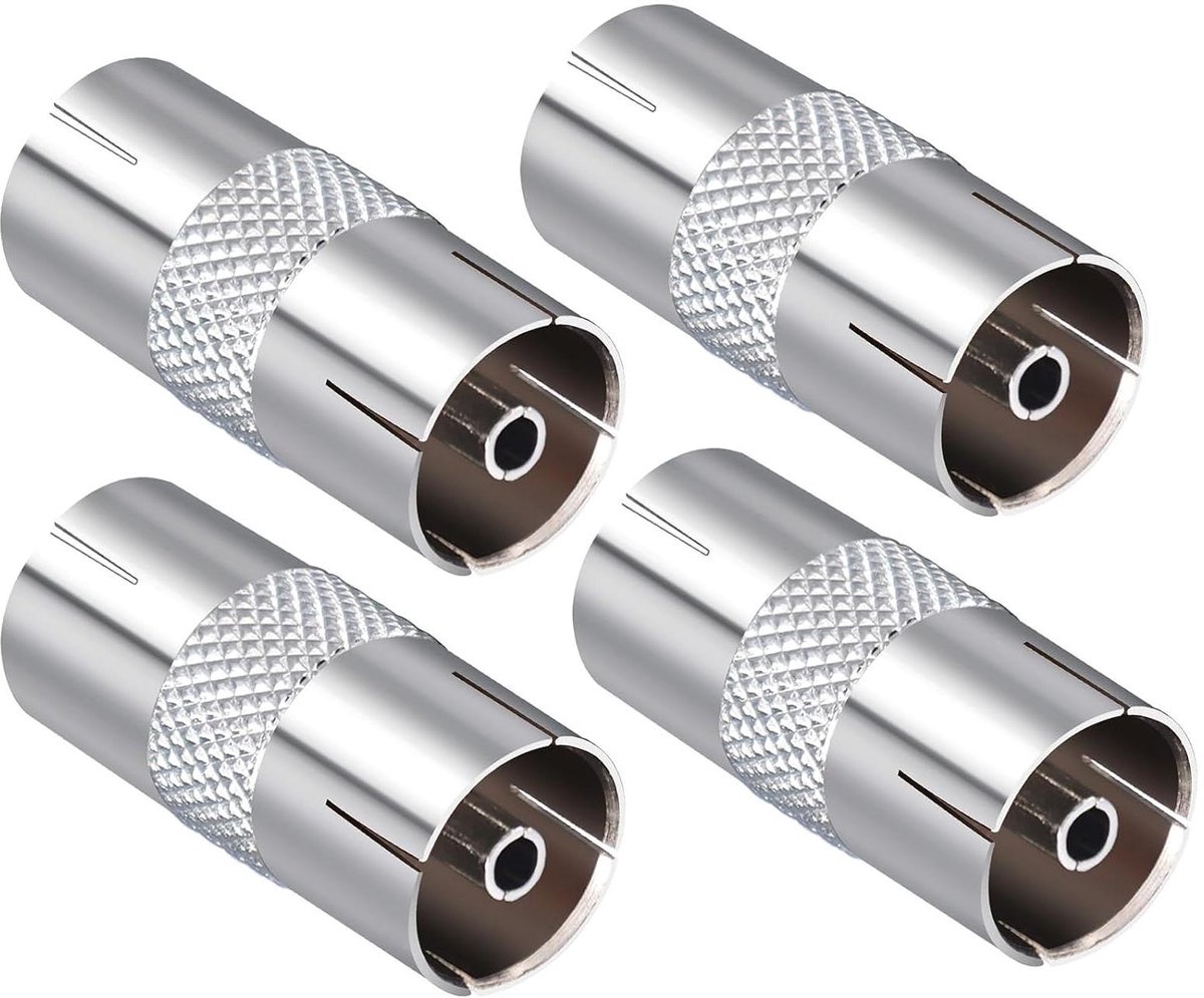 CSGoods - Antenneadapter coax tv-bus stekker antennestekker antennekabel satellietkabel coaxkabel 4 stuks