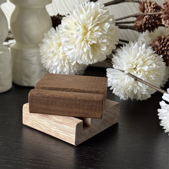 Hartjespost | Tegelhouder Deluxe handmade donkerbruin | schoencadeautjes sinterklaas | Tegel standaard | Tegelhouder | Tegel met tekst houder