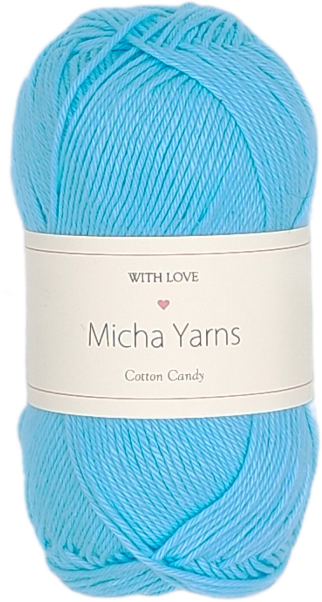 Micha Yarns - 100% katoen haakgaren - 5 bollen haakkatoen - 5 x 50gram - 170meter per bol - Baby Blauw (014)