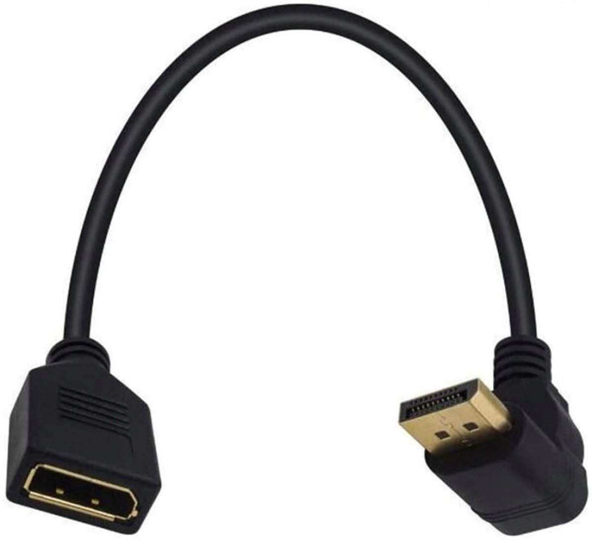 DisplayPort Hoekadapterkabel 4K UHD 0,3M M/V