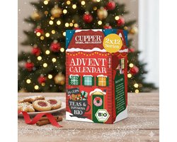 Biologische Thee Adventskalender 2025 – 24 Theezakjes – 2 x 12 Varianten met Twee Exclusieve Smaken – Kerstcadeau Zonder Chocolade – Perfect voor Theeliefhebbers