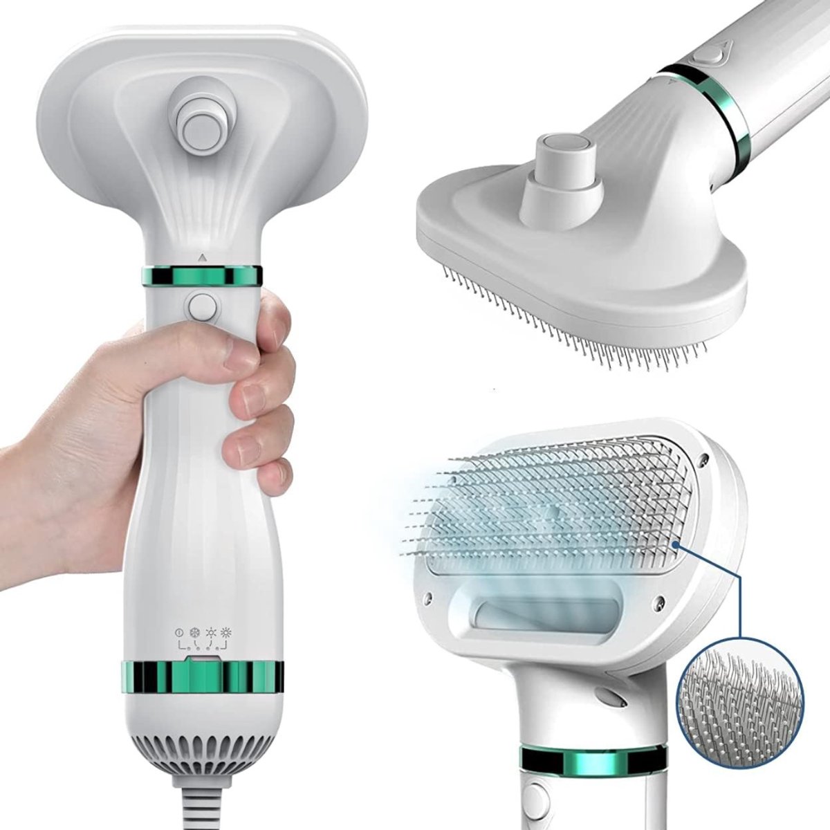 VIN® Professionele Hondenföhn - Waterblazer Hond – 2-in-1 - Makkelijk Voor Op Reis - Draagbaar & Compact Design - Waterblazer met Geluiddemper - Wit