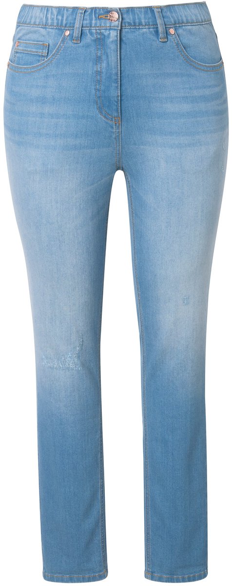 Ulla Popken - Dames - Jeans Sarah smalle pijp stretchdenim gerecycled - Licht blauw denim - Maat 42