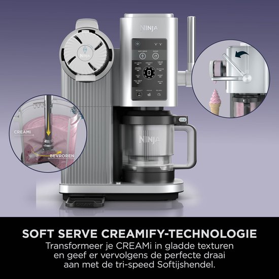 Ninja CREAMi SPIN Schepijs en Softijsmachine voor roomijs, creamifit, light ijs, milkshakes, sorbet, gelato en frozen yoghurt - NC701BU van Merkloos — afbeelding 5