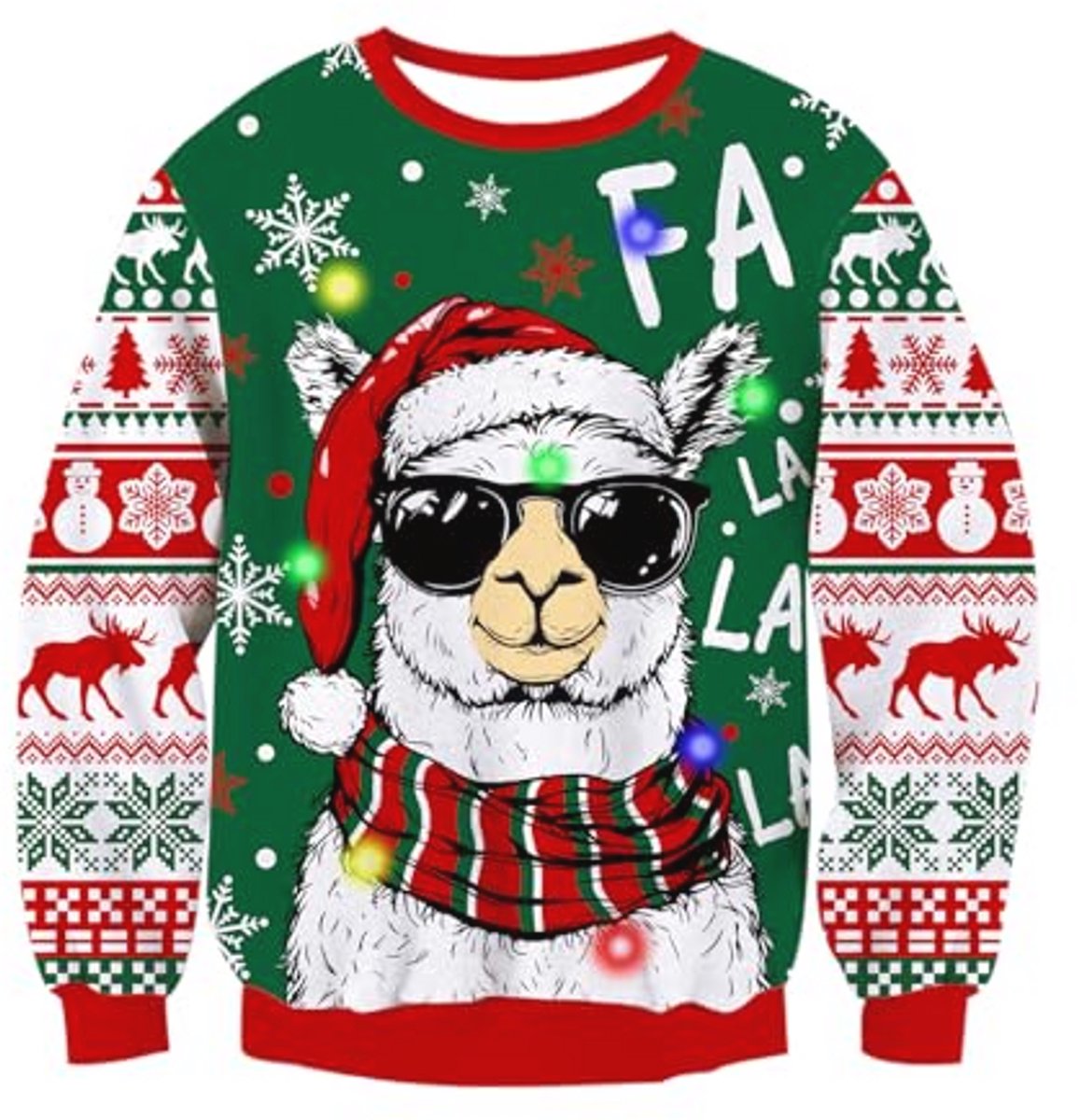 Freshhoodies Uniseks lelijke kersttrui heren dames kersttruien met lichten grappige pullover sweatshirt gebreide tops S-XXL
