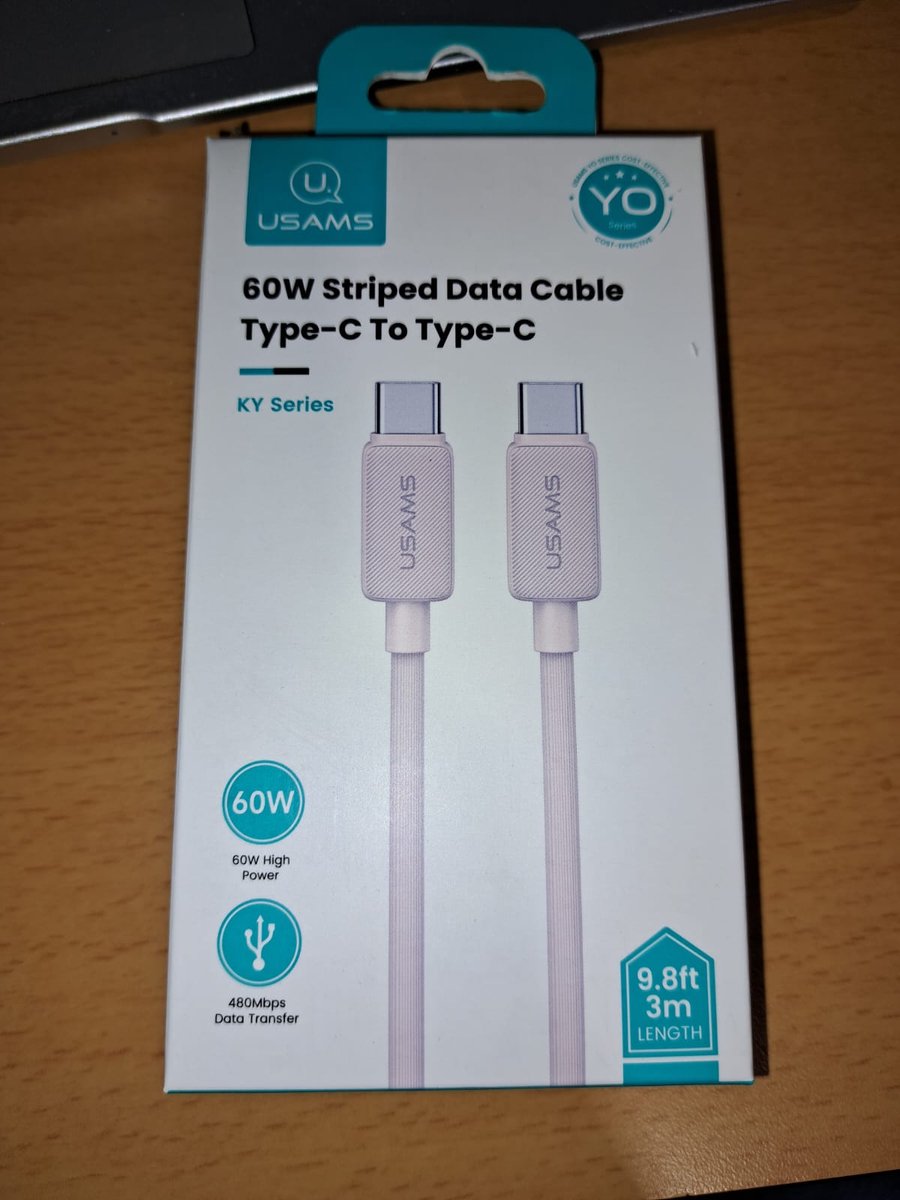 USAMS USB-C Naar USB-C Cable 60W 3M - Pink