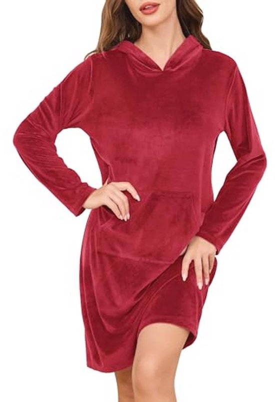 Zeitlos Thermo-slaapshirt voor dames, lange mouwen, voor herfst en winter, geborsteld, maat M-XXL, Turkoois, L