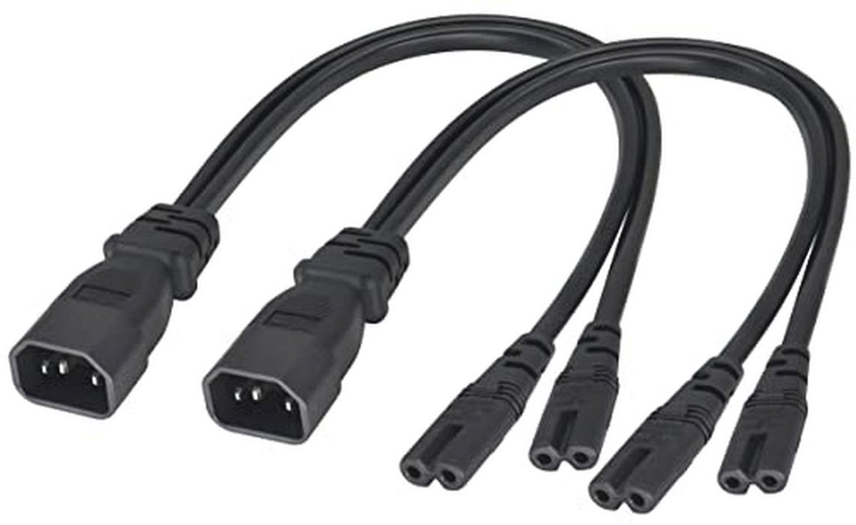Dual C7 Y splitterkabel voor IEC 320 C14 - 10A, 125V, 0,3m