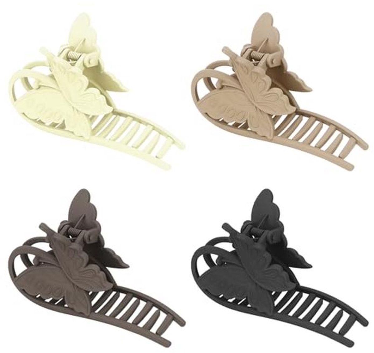Vlinder Haar Clips - 4 Stuks Matte Antislip Haaraccessoires voor Dames en Meisjes