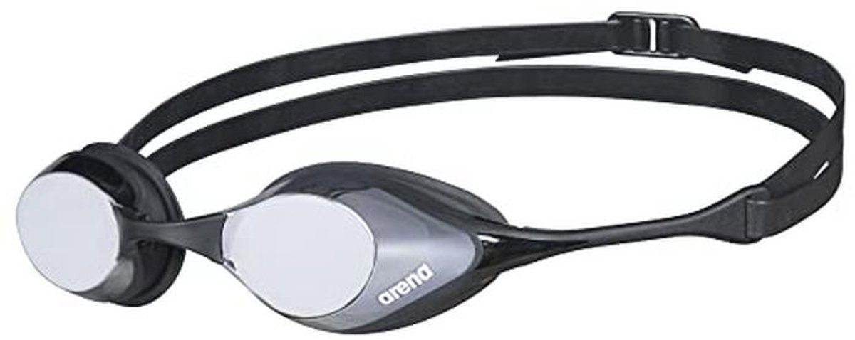 ARENA Cobra Swipe Mirror Zwembril, uniseks, volwassenen, zilver-zwart, eenheidsmaat