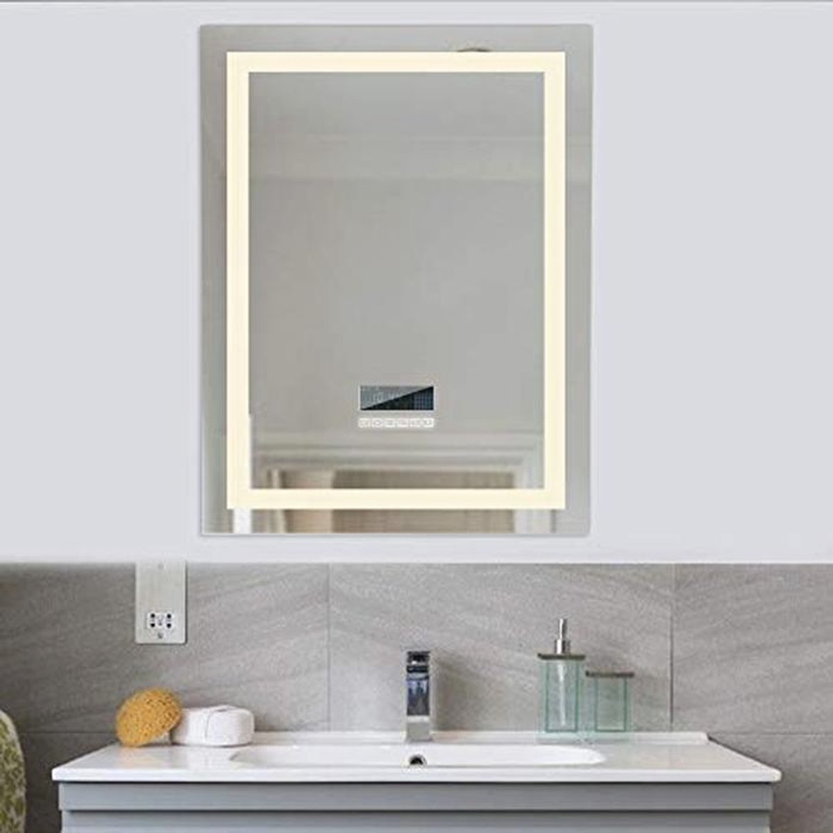 Badkamerspiegel met LED Verlichting en Aanraakschakelaar - 60x80 cm