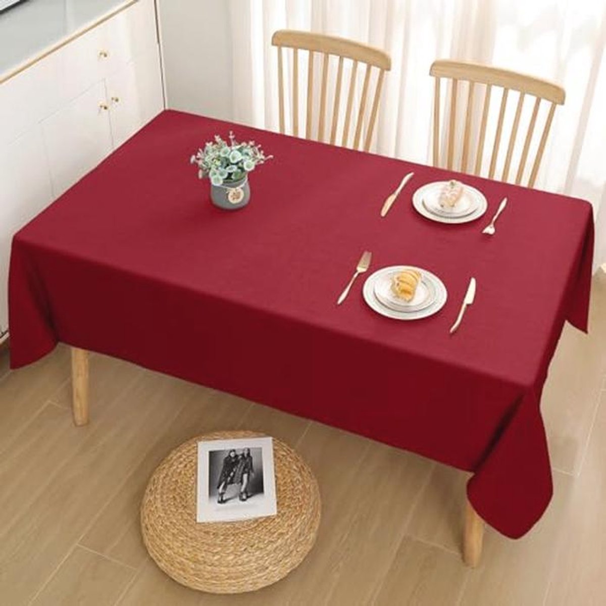 Afwasbaar Tafelkleed met Linnenlook - Waterafstotend en Vlekbescherming - 140 x 180 cm