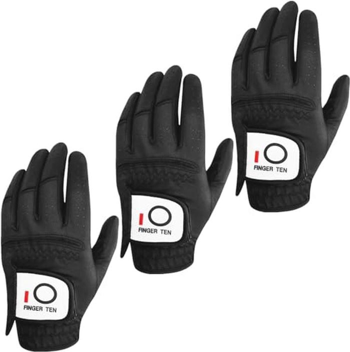 Golfhandschoenen voor Mannen - 3 Pack - Zwart - Geschikt voor Regen en Kou - Diverse Maten