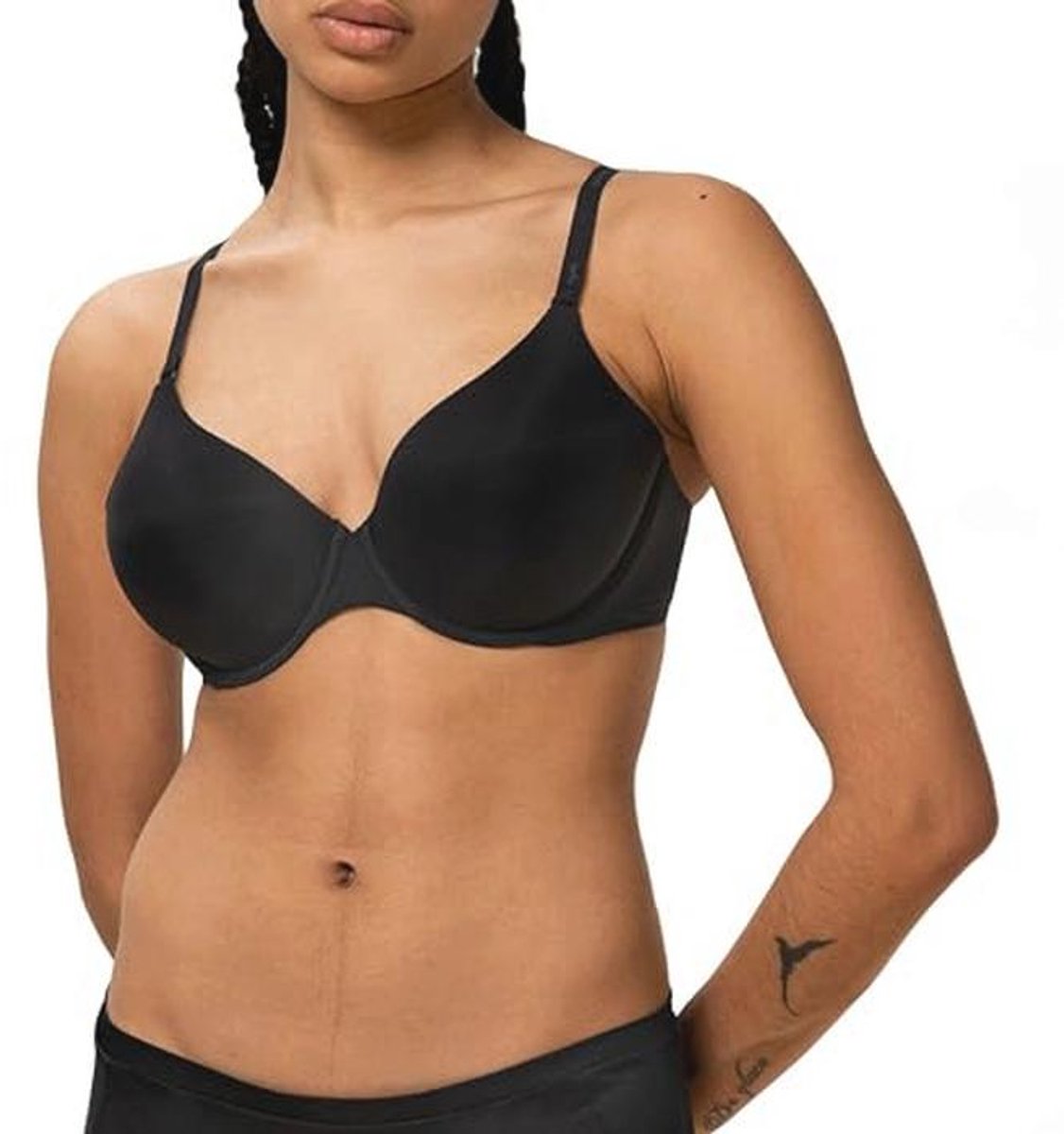 Dames T-shirt beha onderwired Body Make-up, Zwart, 80B
