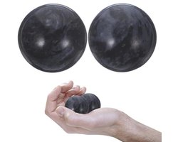 Healifty 2 stks Jade Hand Massage Ballen Baoding Ballen Chinese Acupoint Ballen Hand Oefening Ballen (Zwart)