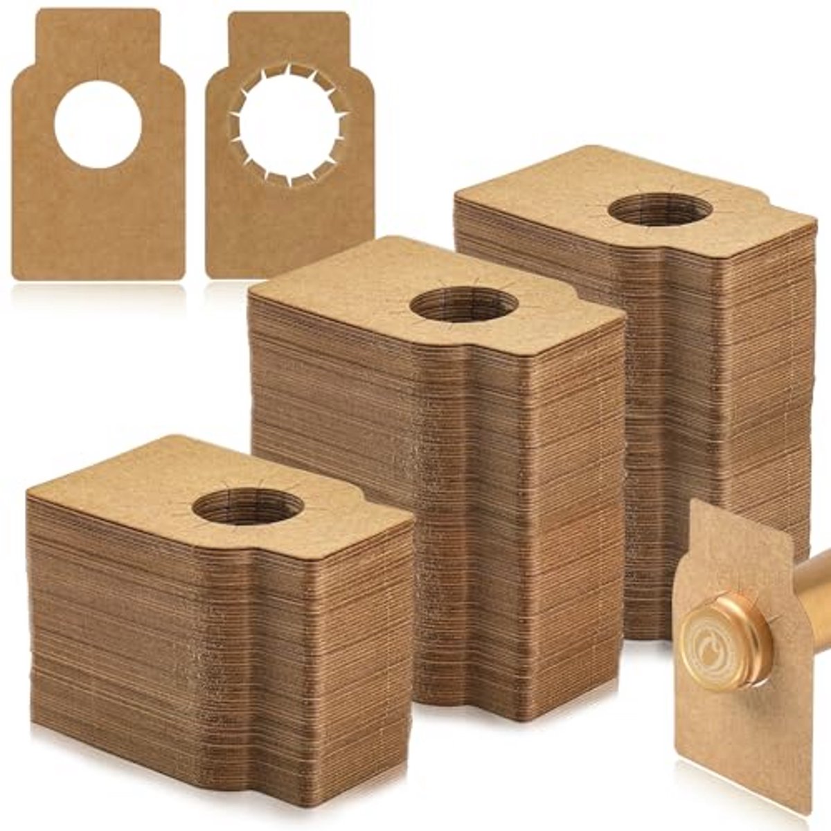 500 Stuks Kraftpapier Wijnfleslabels - Dubbelzijdige Hangtags voor Flessenhals en Wijnrekken