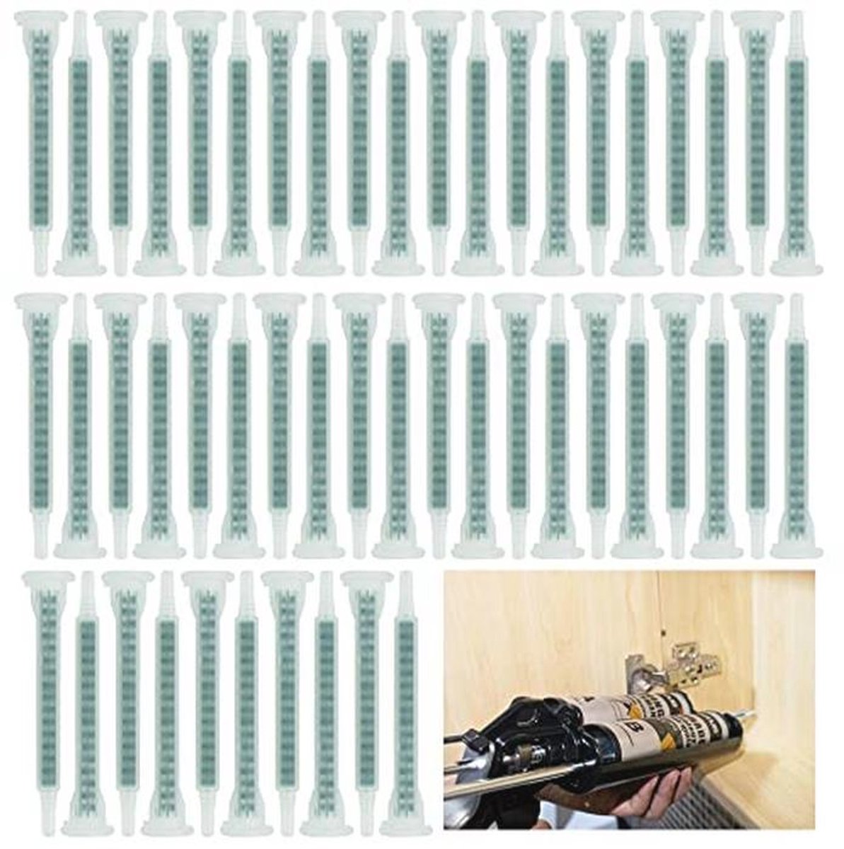 Mixermondstukken Set van 50 Stuks - 83mm Vierkante Interface voor Statische Mengbuis - Perfect voor Naald Lijmpistool