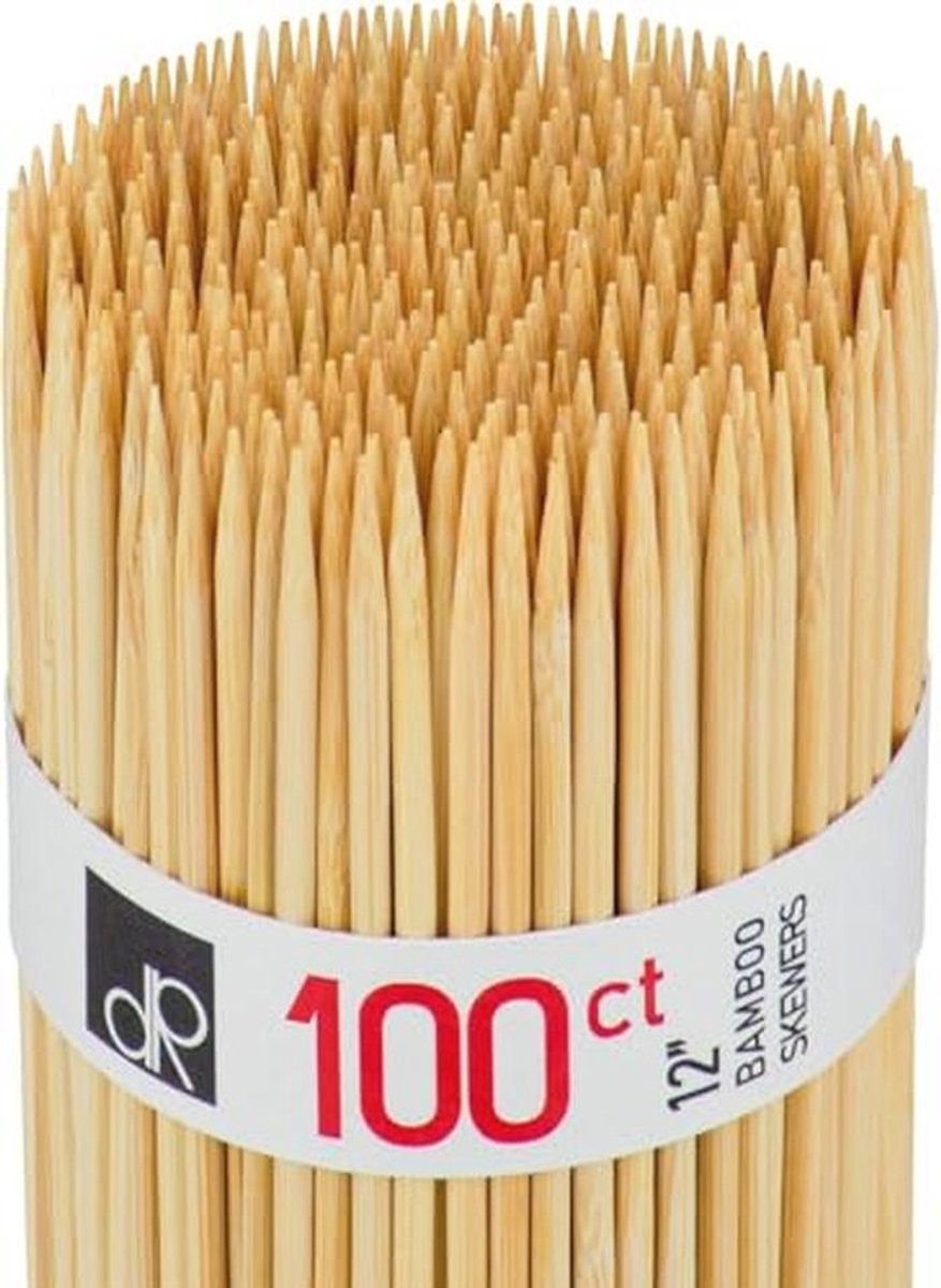 12 Inch Natuurlijke Bamboe Spiesjes voor BBQ en Grill - Pack van 100