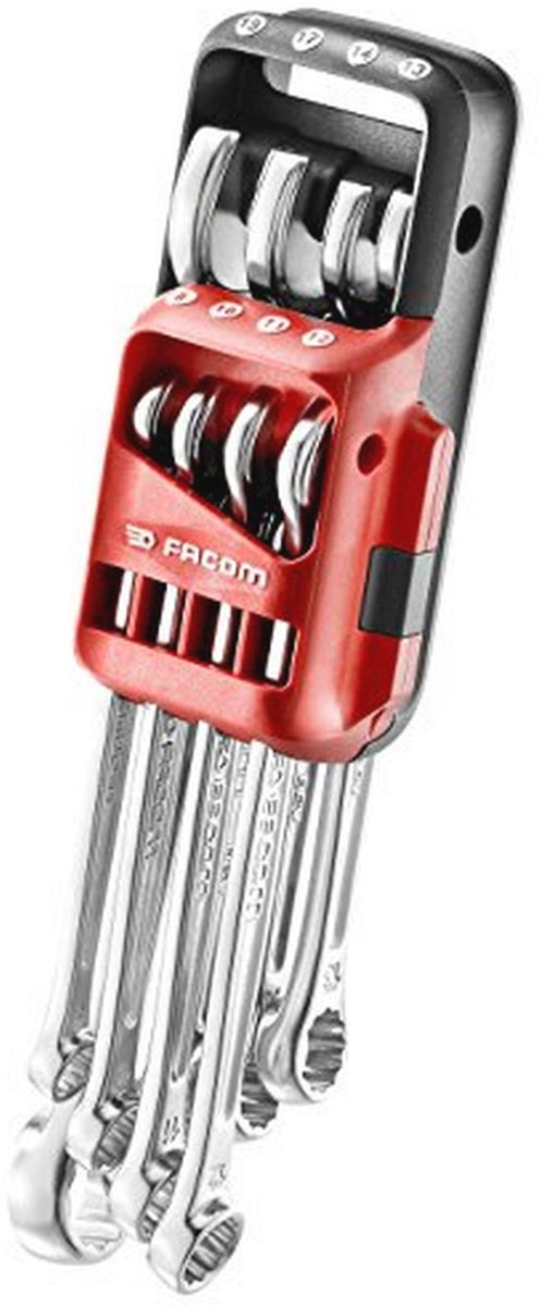 8-delige steeksleutelset met beschermende opbergtas en 15° fork