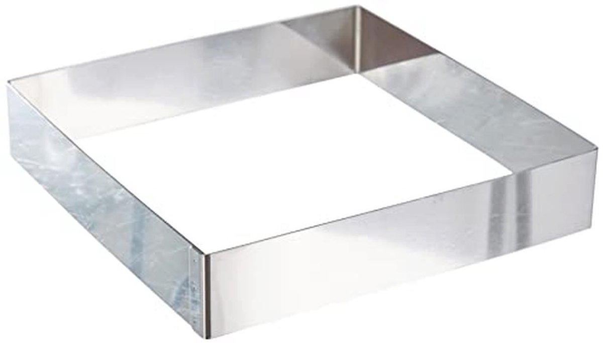 Vierkante Ringvorm 20x20 cm Roestvrij Staal - Bakaccessoire