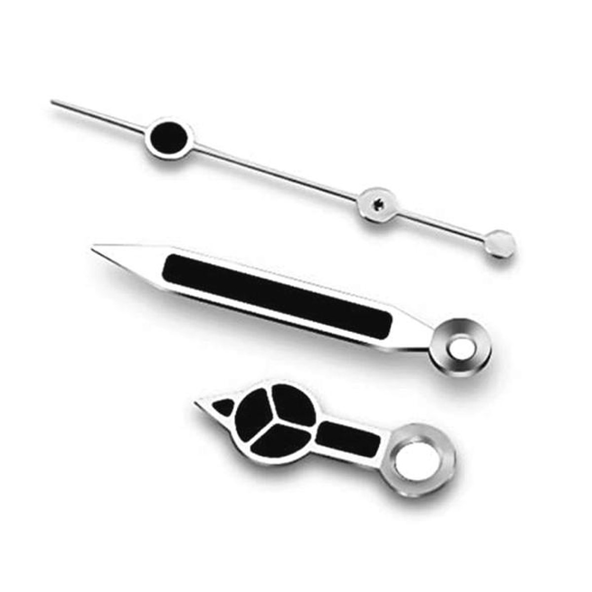 Zwarte Horloge Handen 3 Pins Voor NH35-NH36 Beweging - Lichtgevende Reparatie Onderdelen