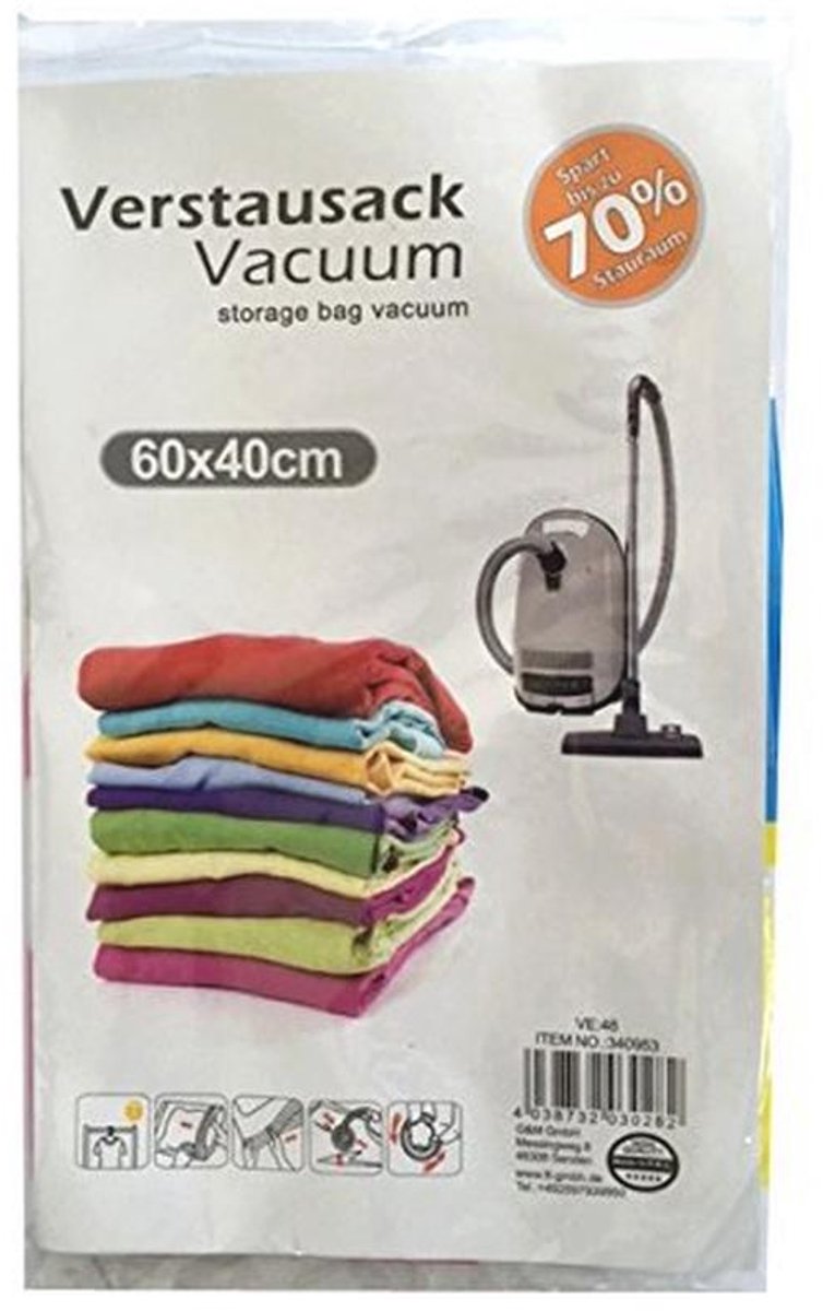 Set van 5 vacuümzakken voor kleding 60 x 40 cm met kleurrijk bloemenpatroon