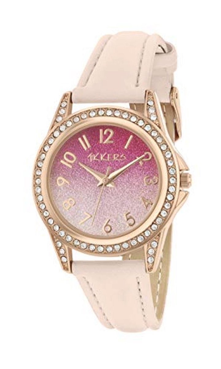 Unisex Kinderen Analoge Quartz Horloge met Roze PU Strap