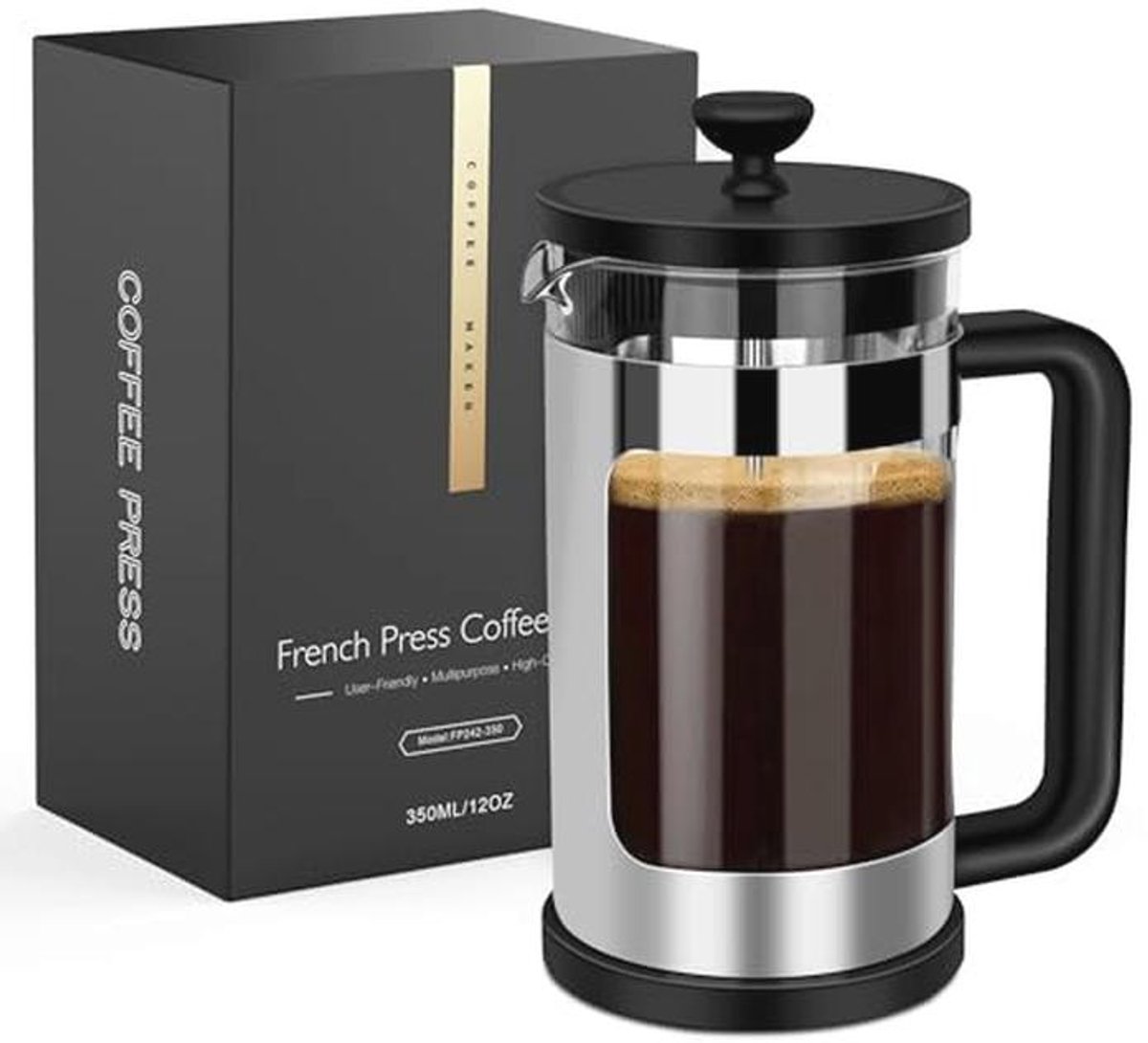 Mini Franse Pers 12 Oz - Koffiezetapparaat voor Enkele Servo, Hittebestendig Borosilicaat Glas