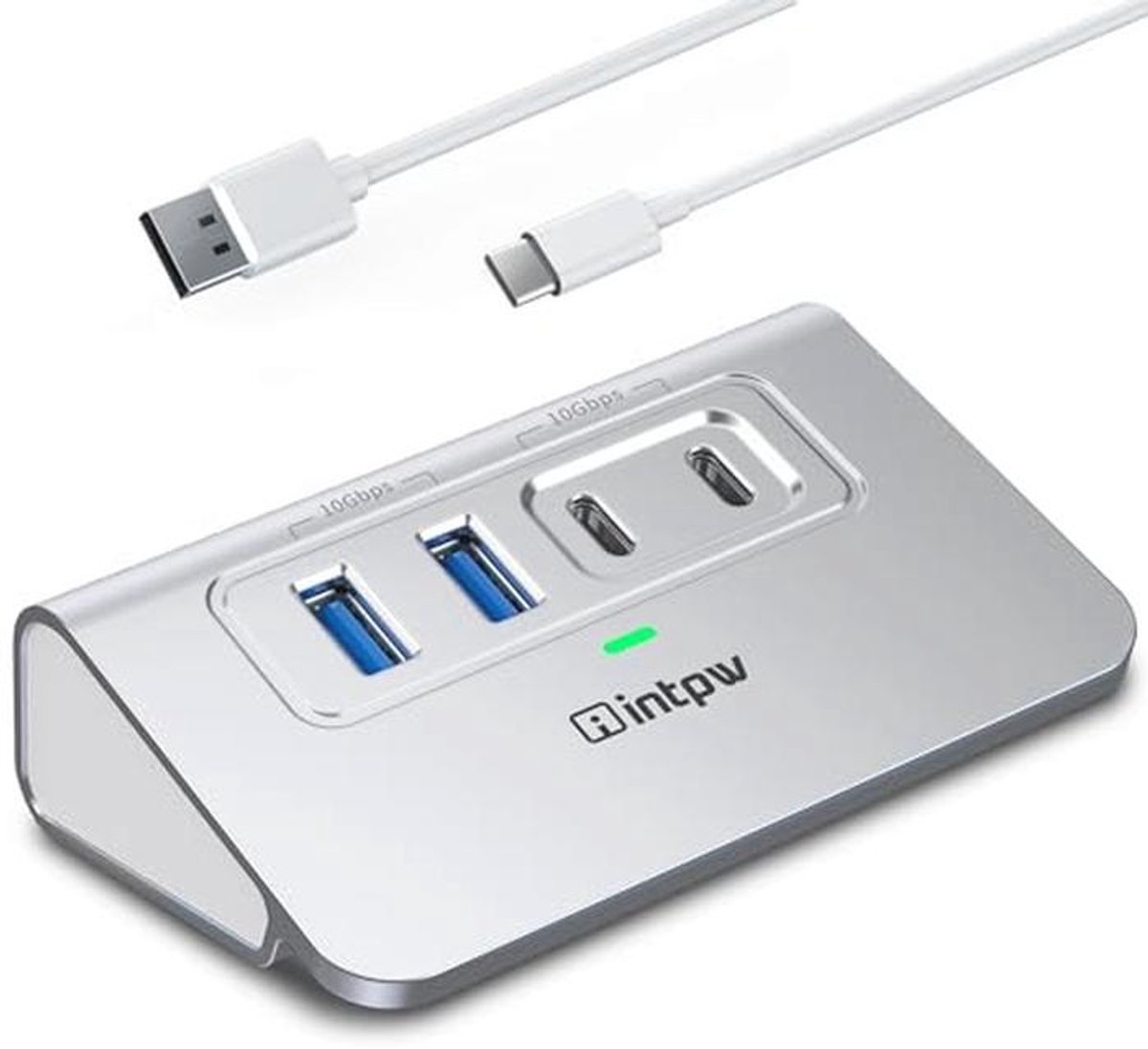 USB-C Hub 10 Gbps met 4 Poorten - Aluminium USB 3.2 Verdeelstekker voor Laptop en PC