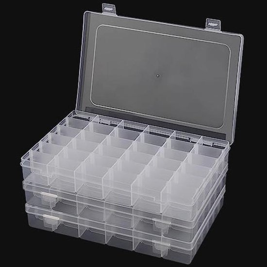 Opbergbox met 36 vakken transparant voor kleine artikelen - Bits