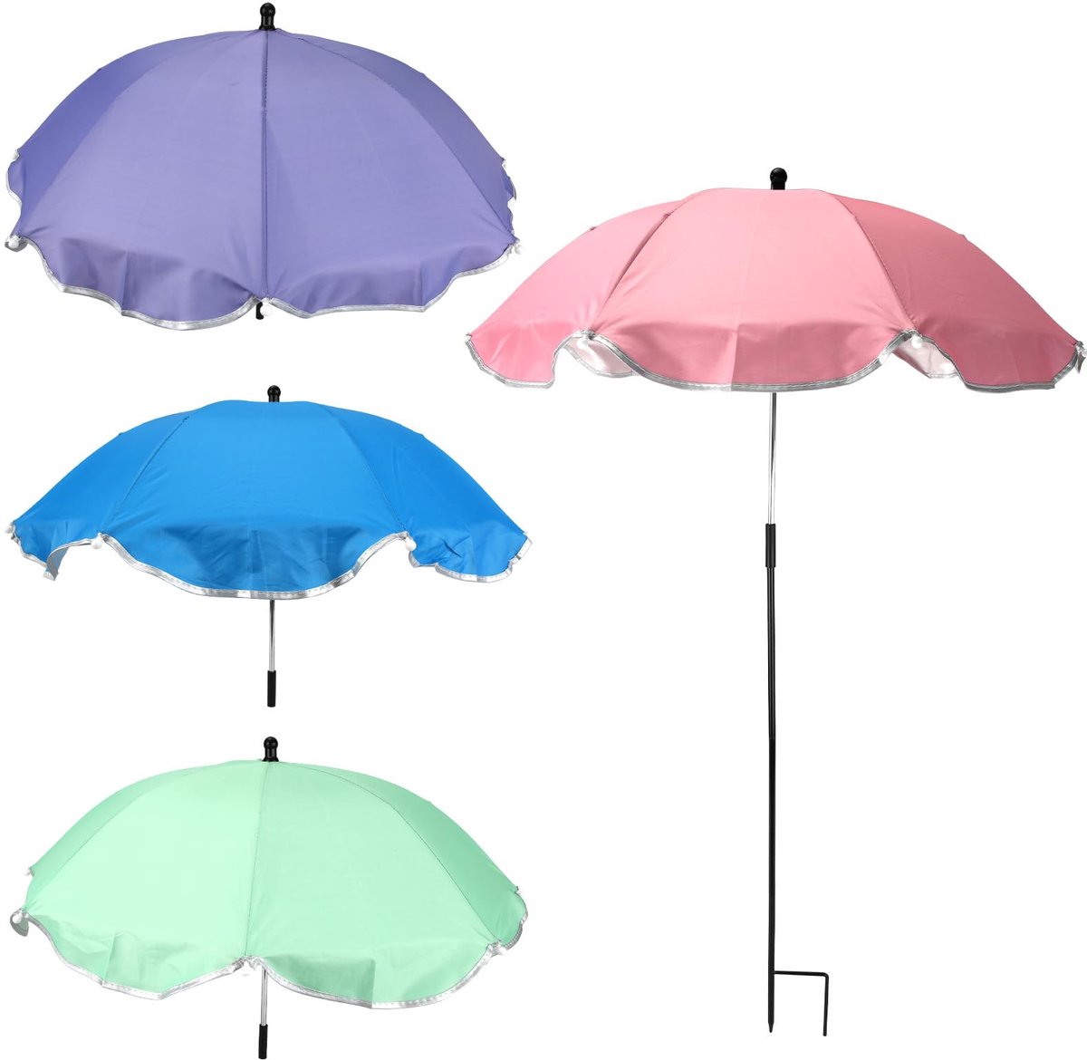 4 stuks parasols voor buitenplanten, diameter 60 cm. Schaduwplantenparaplu voor in de tuin. Biedt schaduw voor patiobloemen, groenten en vetplanten (4 kleuren).